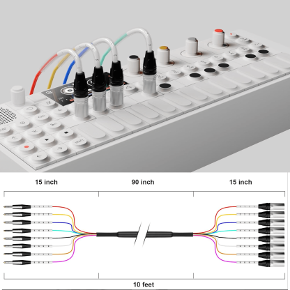 PRORECK TRS to XLR Cable 10ft | 8 Channel Audio Cable Standard