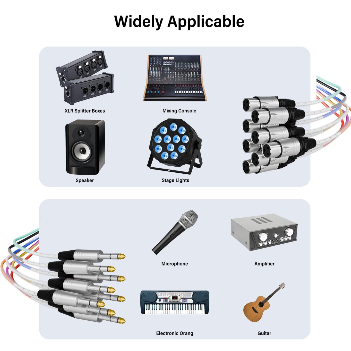 PRORECK PR-TRS/XLR-8*20F | TRS to XLR(Female) Cable 20ft 8 Channel | Speaker Cable