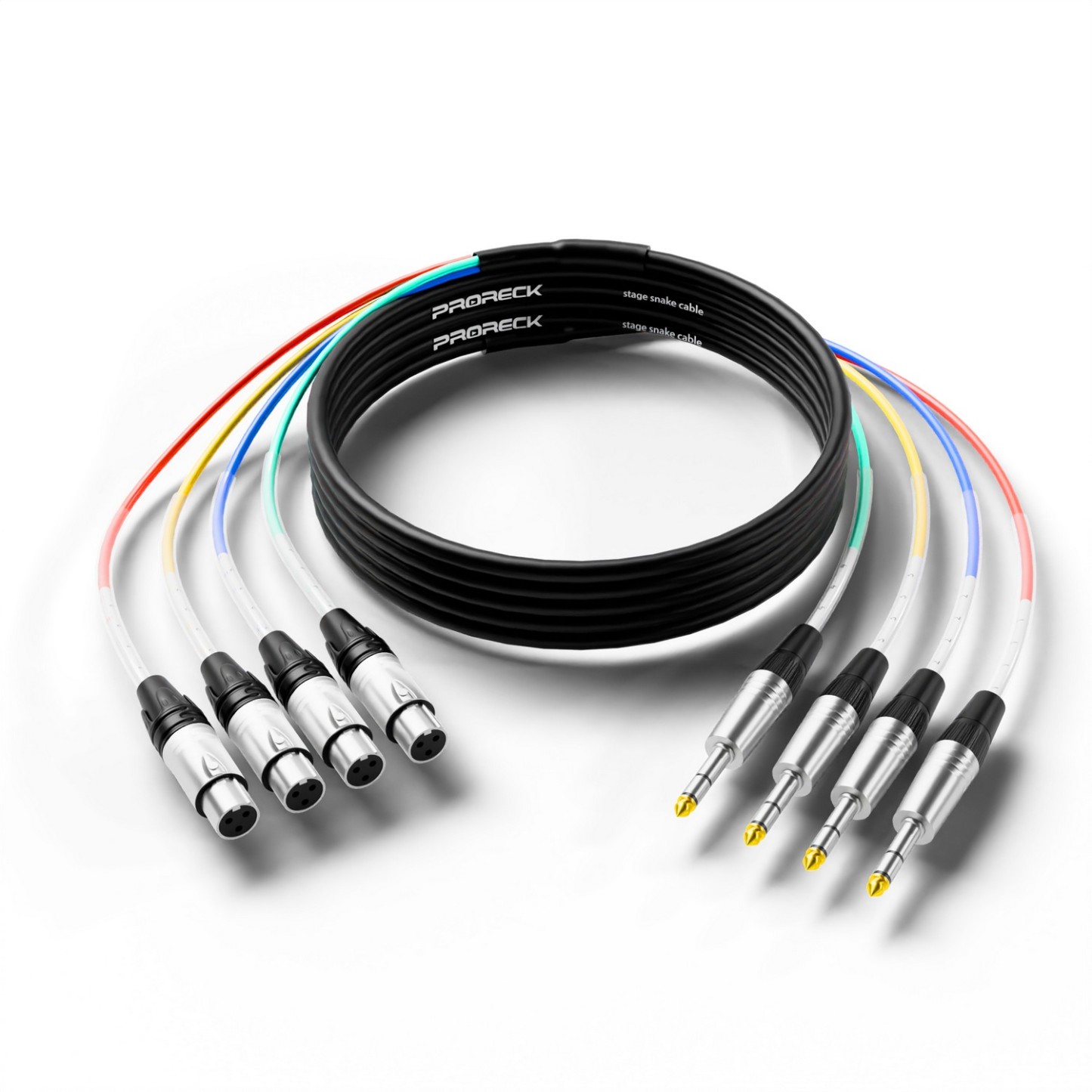 PRORECK PR-TRS/XLR-4*20F | TRS to XLR(Female) Cable 20ft 4 Channel | Speaker Cable