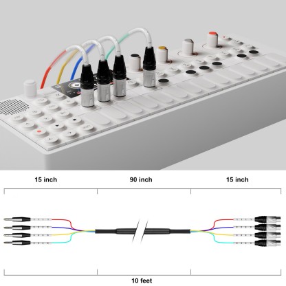 PRORECK PR-TRS/XLR-4*10M | TRS to XLR(Male) Cable 10ft 4 Channel | Speaker Cable