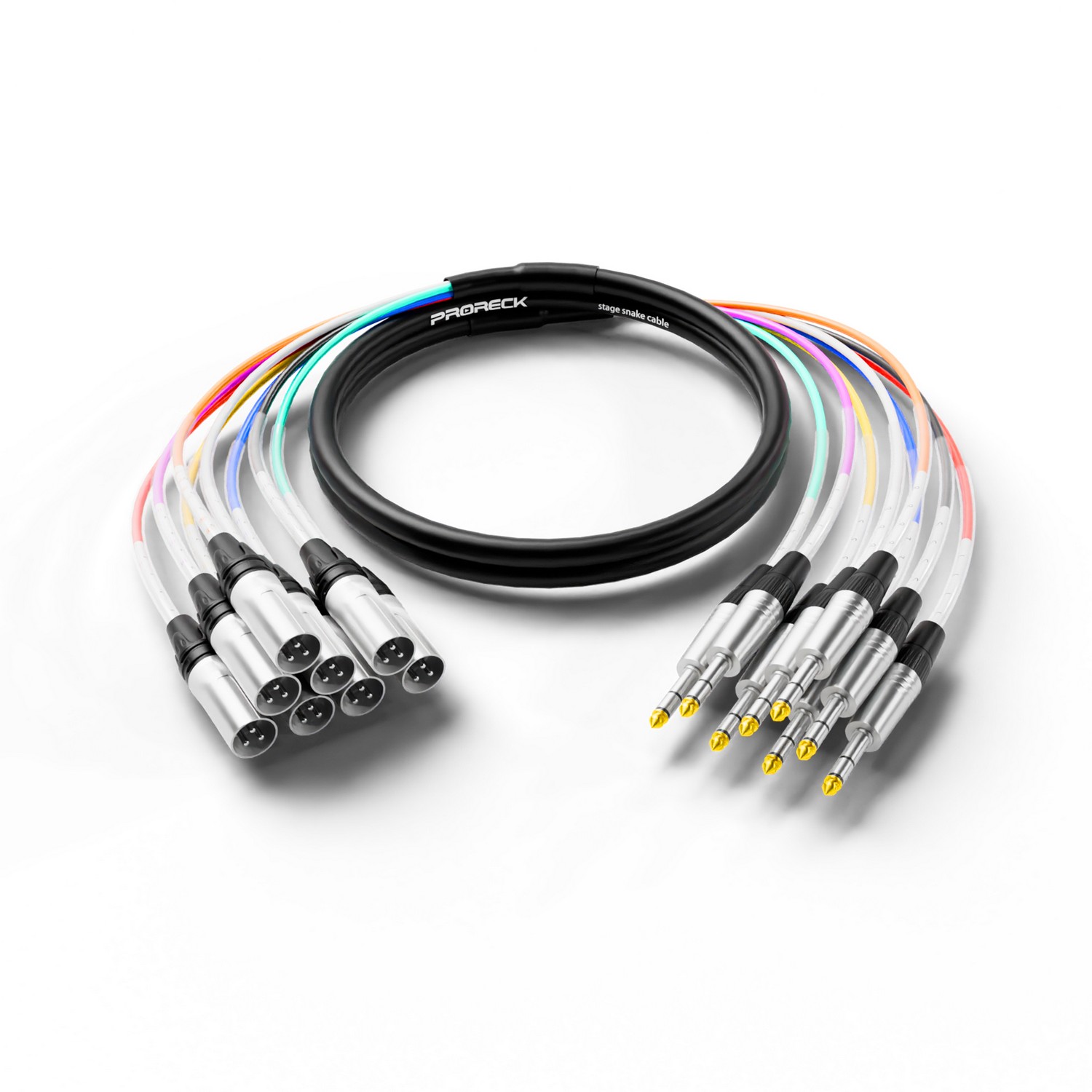 PRORECK TRS to XLR(Male) Cable 10ft | 8 Channel Audio Cable Standard