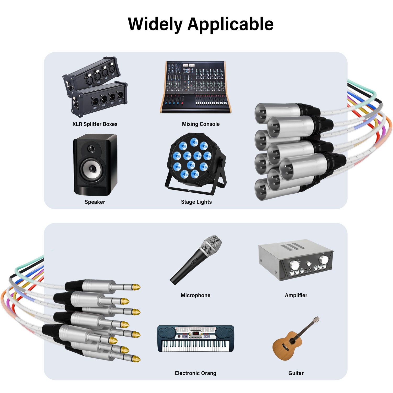 PRORECK PR-TRS/XLR-8*6M | TRS to XLR(Male) Cable 6ft 8 Channel | Speaker Cable