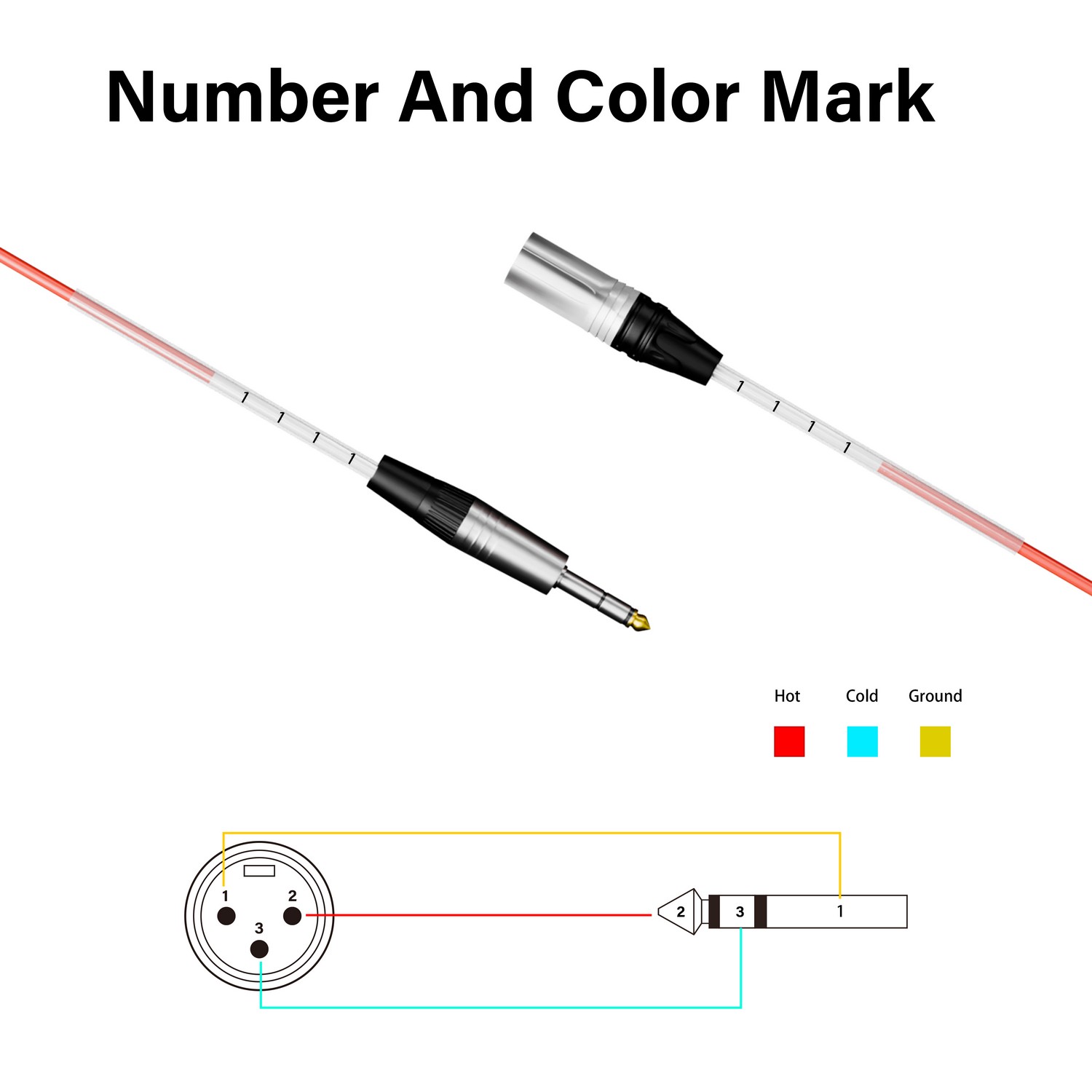 PRORECK PR-TRS/XLR-4*3M | TRS to XLR(Male) Cable 3ft 4 Channel | Speaker Cable