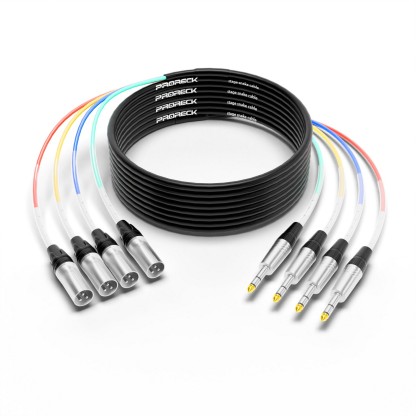 PRORECK PR-TRS/XLR-4*20M | TRS to XLR(Male) Cable 20ft 4 Channel | Speaker Cable