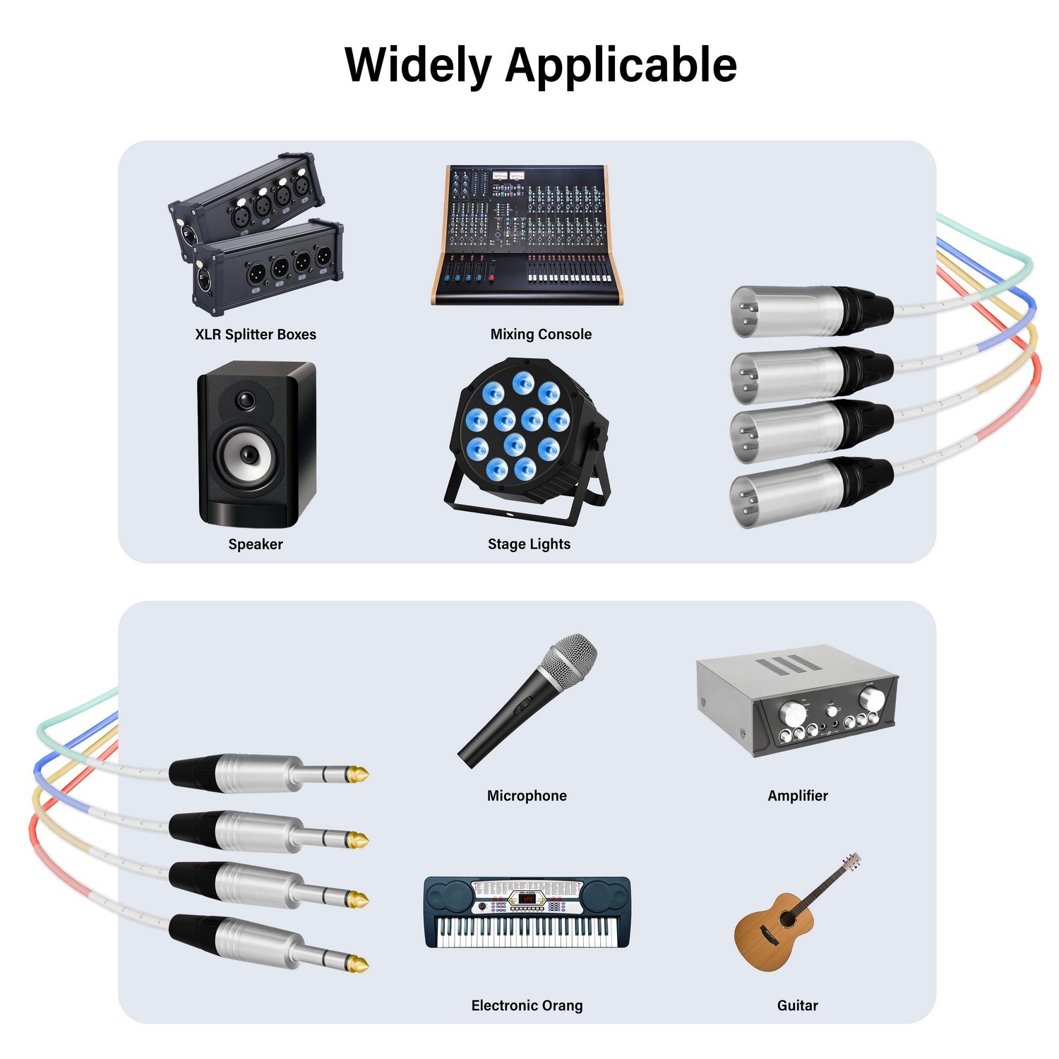 PRORECK PR-TRS/XLR-4*6M | TRS to XLR(Male) Cable 6ft 4 Channel | Speaker Cable