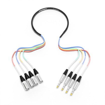 PRORECK PR-TRS/XLR-4*3M | TRS to XLR(Male) Cable 3ft 4 Channel | Speaker Cable