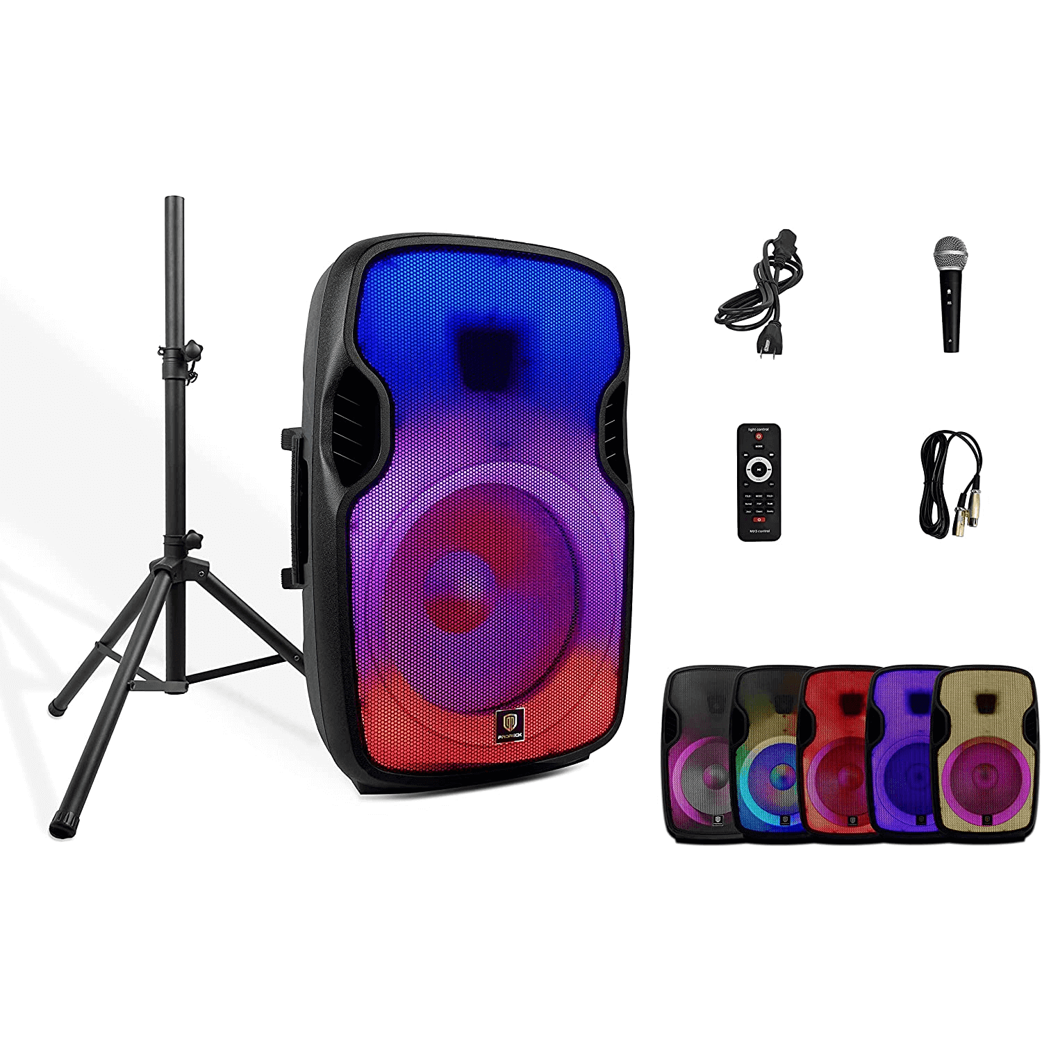 PRORECK Titan 15A | 600W 15inch LED Powered Bluetooth PA Speaker 