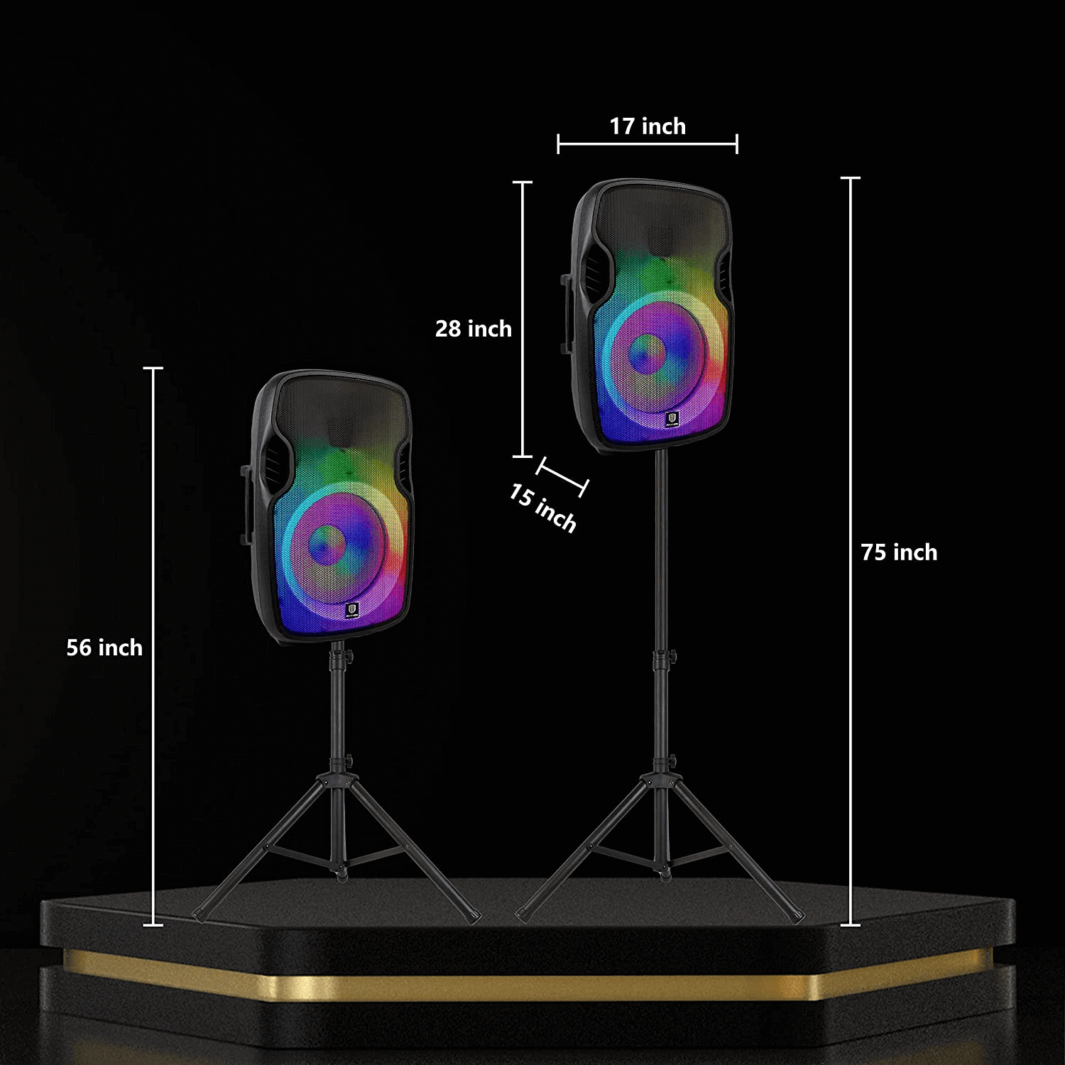 PRORECK Titan 15A | 600W 15inch LED Powered Bluetooth PA Speaker 