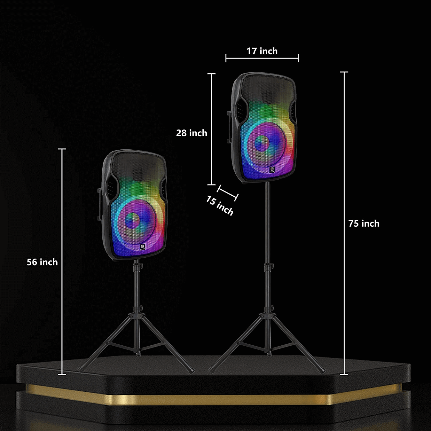 PRORECK Titan 15A | 600W 15inch LED Powered Bluetooth PA Speaker 