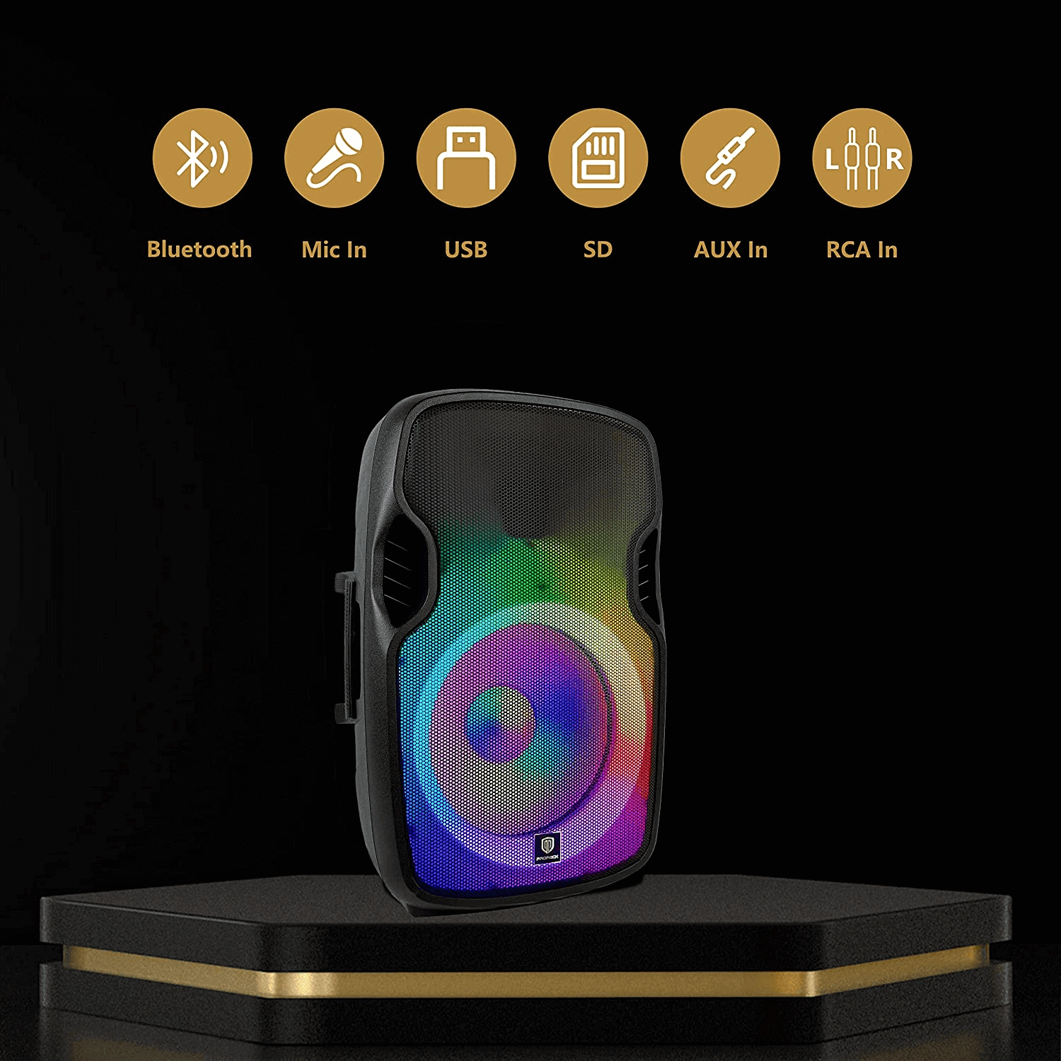 PRORECK Titan 15A | 600W 15inch LED Powered Bluetooth PA Speaker 