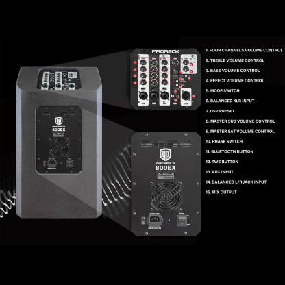PRORECK 800EX | 12" Tower Speaker proreck speakers