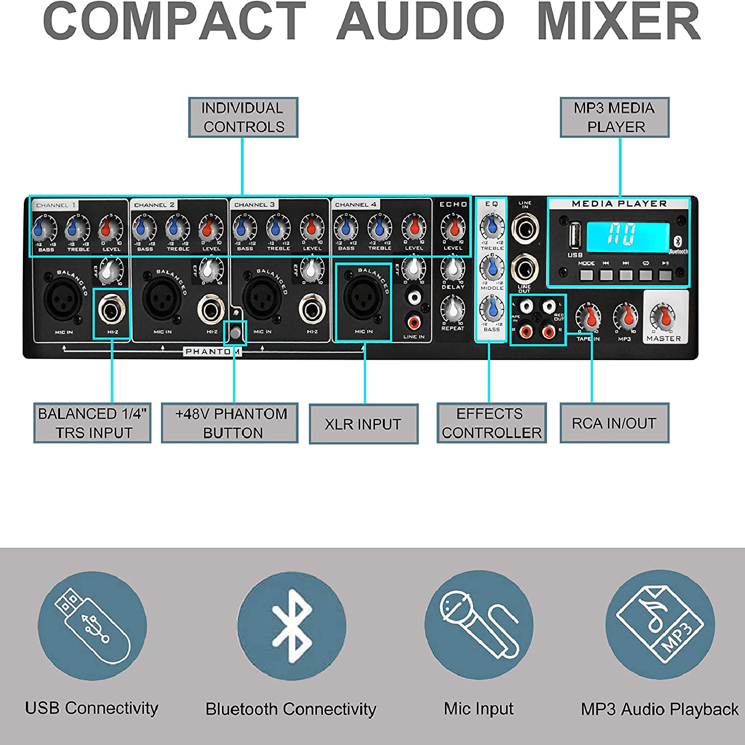 PRORECK MX10 AUDIO 1600W 10inch MIXER PASYSTEM AUDIMX SPEAKERMIX STAND MIXER
