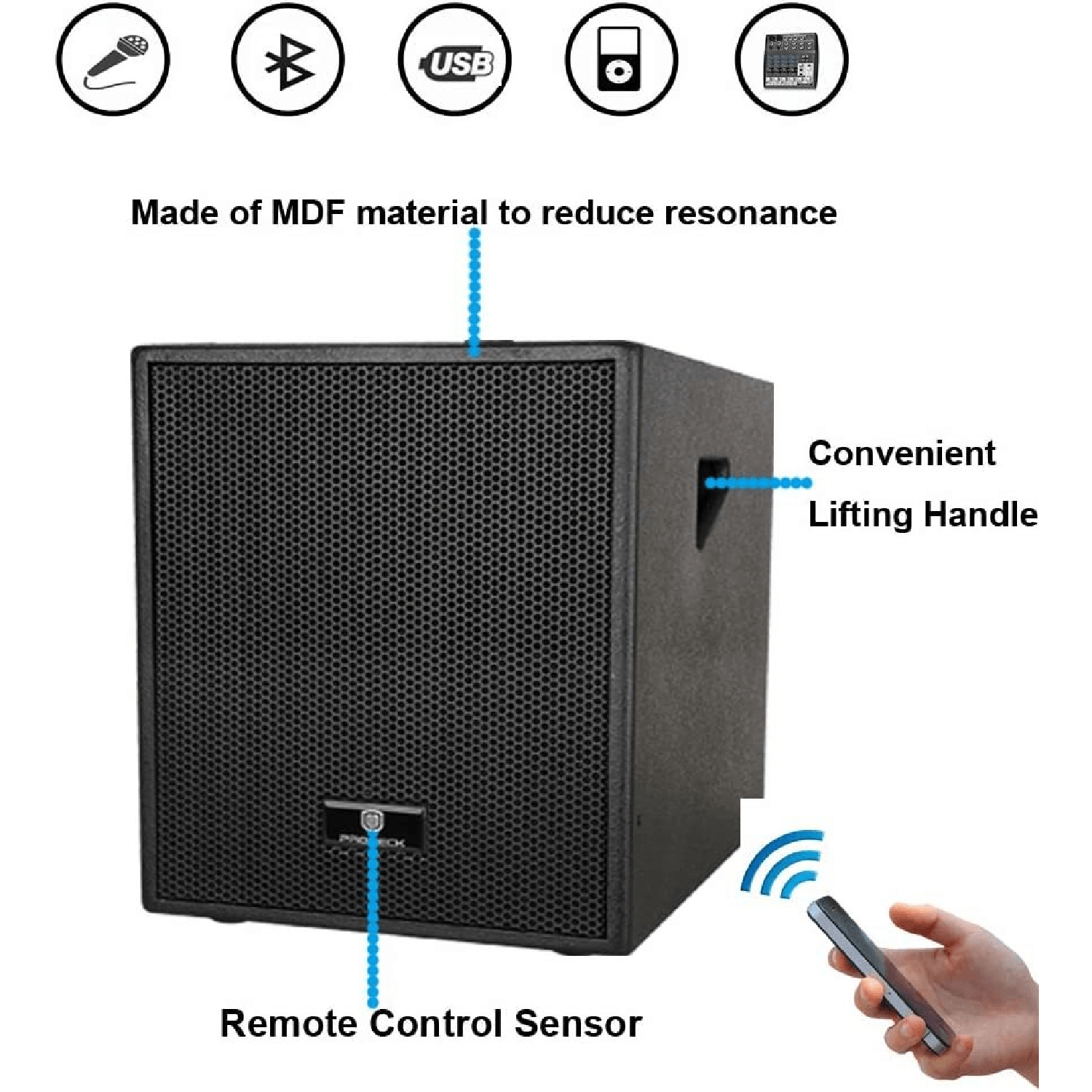 PRORECK Club AB | Single CLUB-3000B powered sub |Proreck Speaker 12''SUB 12INCH SUBWOOFER1-PASYSTEM