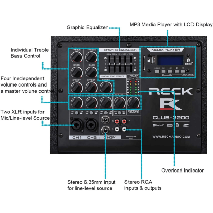 PRORECK Club 3200 | PA Speaker System Combo Set|Bluetooth|PRORECK CLUB-3200 Dual 12''SUBS|CLUB-3200 AMP