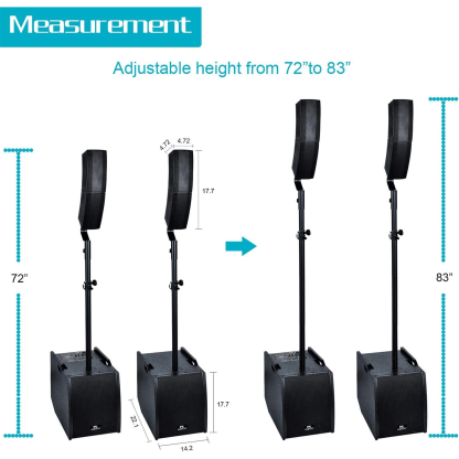PRORECK Club 3200 | PA Speaker System Combo Set|Bluetooth-PRORECK CLUB-3200 Dual 12''SUBS-size