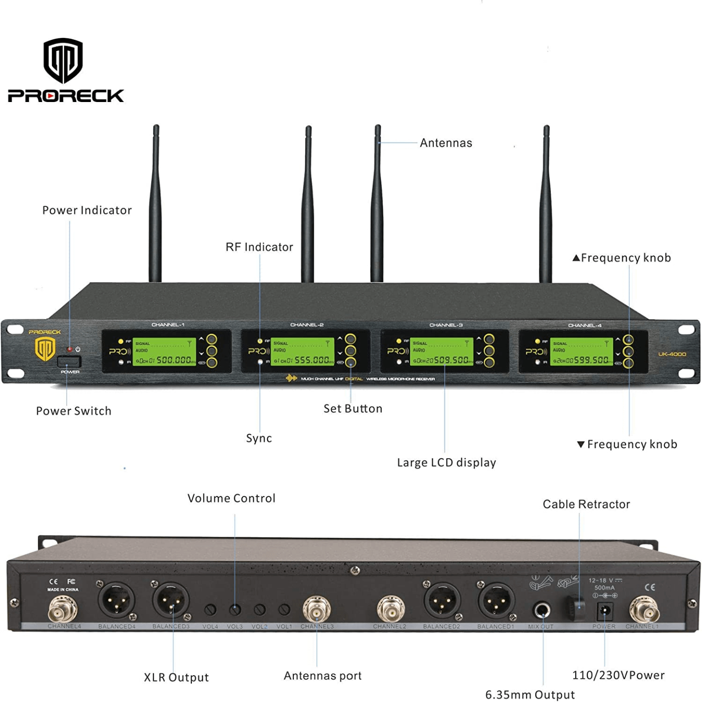 Proreck UK4000|Wireless Microphone microphono