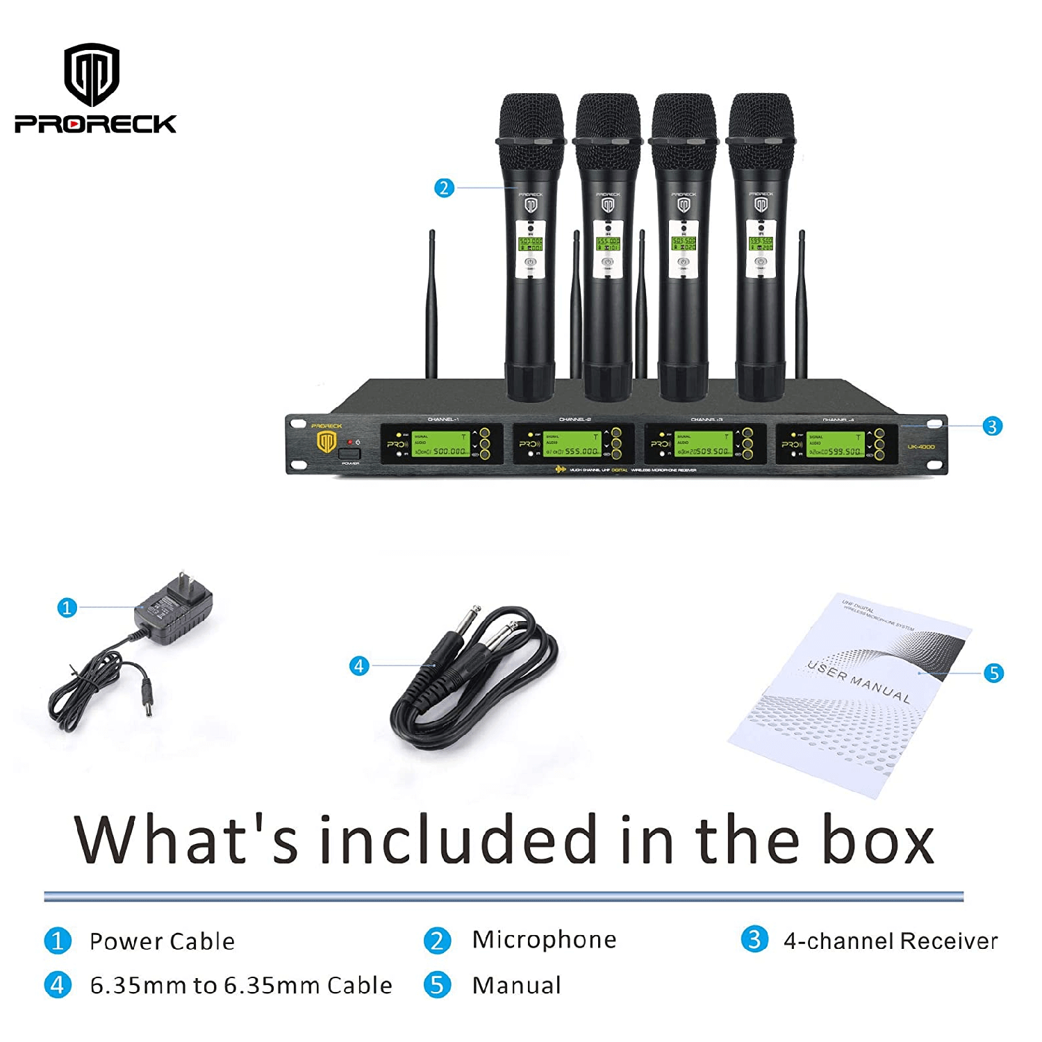 Proreck UK4000|Wireless Microphone microphono