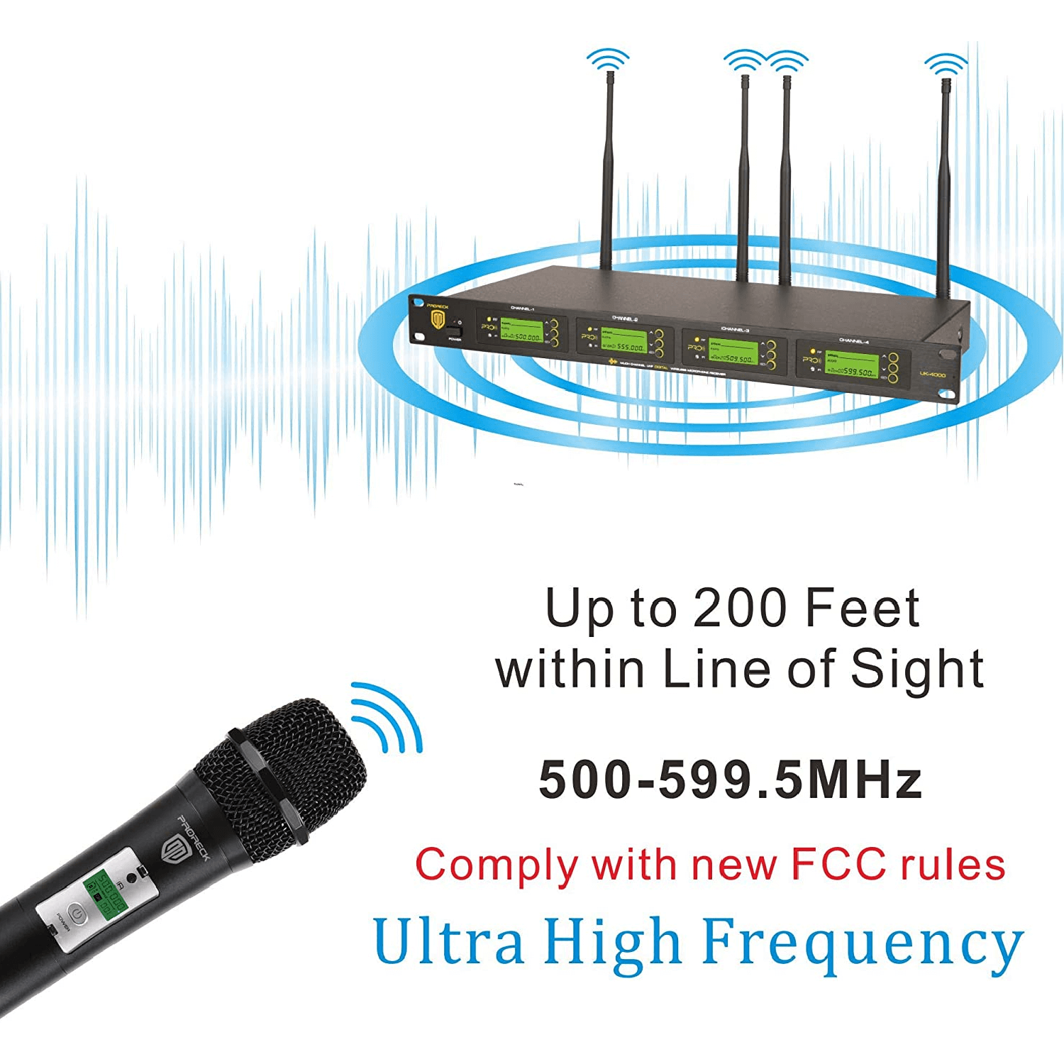 Proreck UK4000|Wireless Microphone microphono