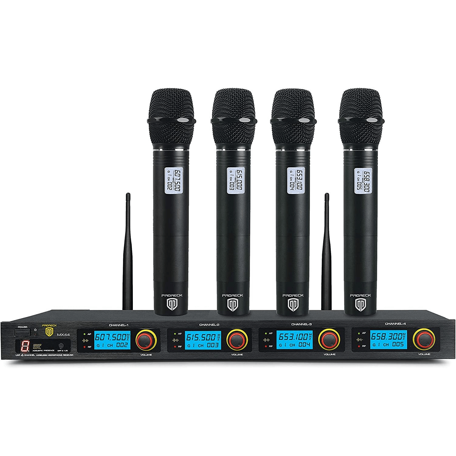 PRORECK MX44 | Wireless Microphone System|Handheld Wireless Vocal Karaoke Machine