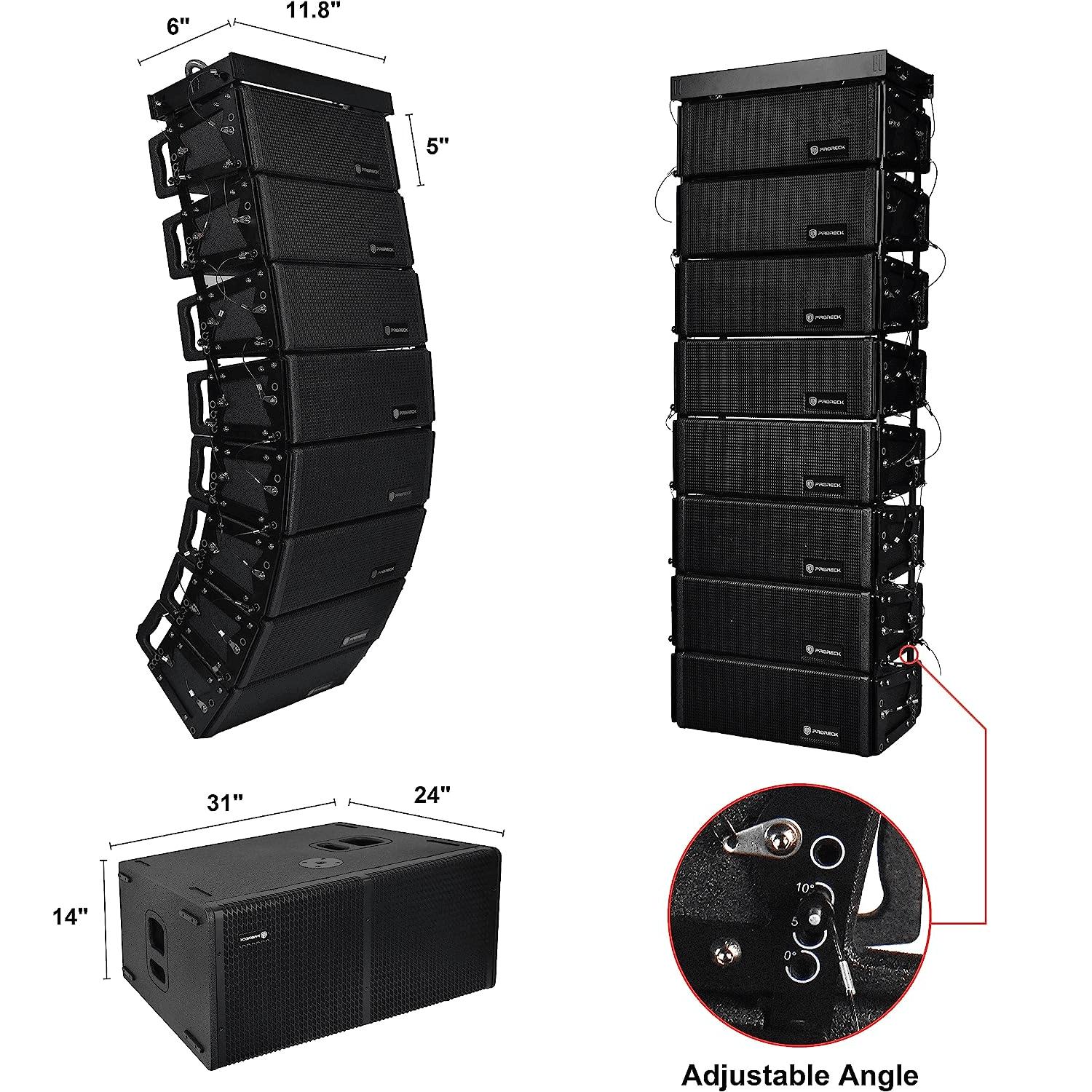 PRORECK PR-212TS | 7200W High Dual-12 Inch Suboofers | Large PA System Venue Set