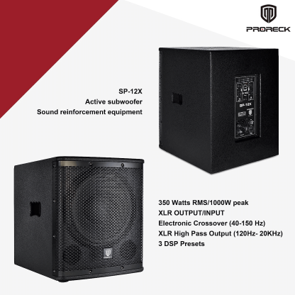 PRORECK SP-12X | 12 inch Powered Bass Subwoofer Cabinet