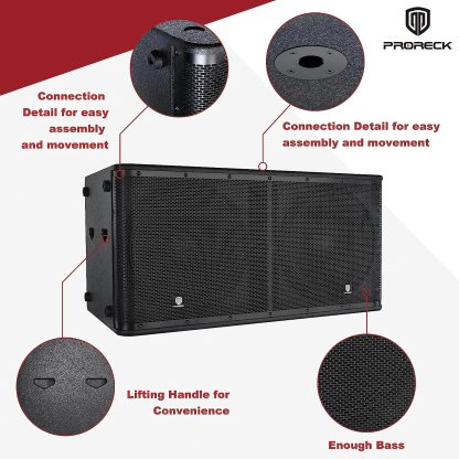 PRORECK SP-218X | Dual 18 Inch Powered Subwoofer|3000W Bass
