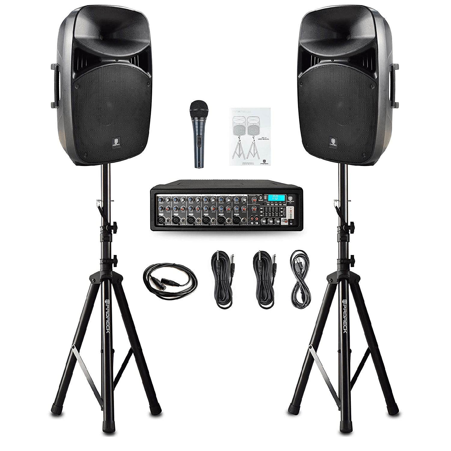 Proreck MX15 - A Compact and Powerful PA System with Mixer for DJs and Events