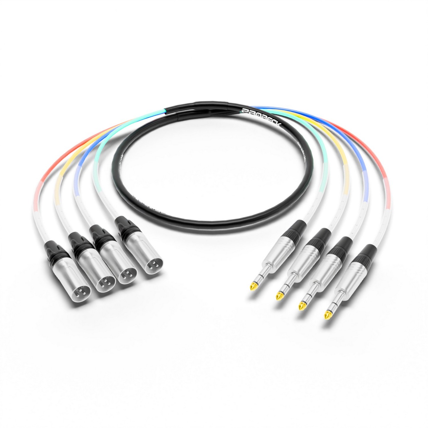 PRORECK PR-TRS/XLR-4*6M | TRS to XLR(Male) Cable 6ft 4 Channel | Speaker Cable