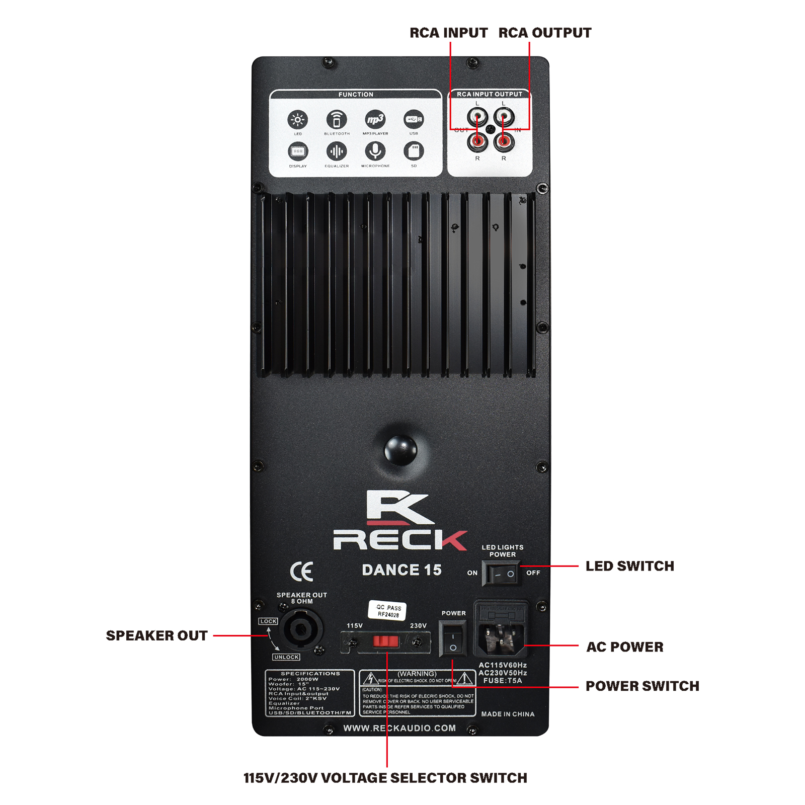 Proreck Club 8000M: 2000W Powered PA Subwoofer – PRORECK