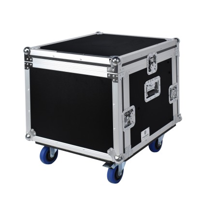 Rear view of PRORECK PR-8U road case with ventilation slots and secure rear panel