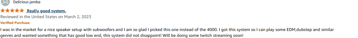 Proreck Club 8000 system streaming EDM and dubstep with deep subwoofer bass