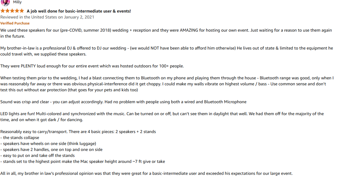 Would a professional DJ find these speakers reliable for a big event