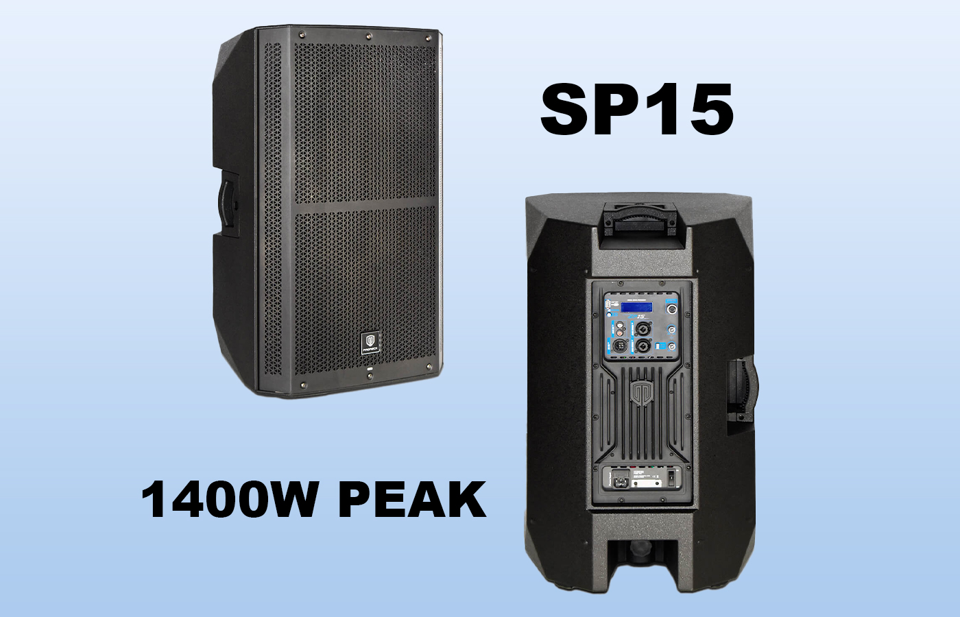 proreck sp-15 15-inch 1400w p.m.p.o stereo powered speaker