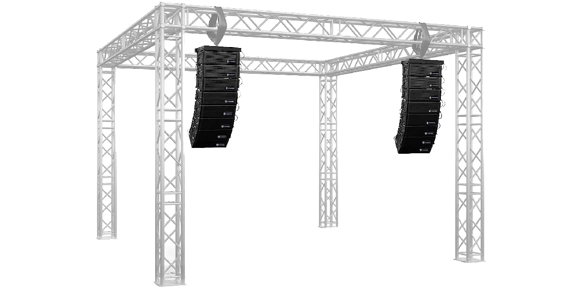 line array speakers hang position