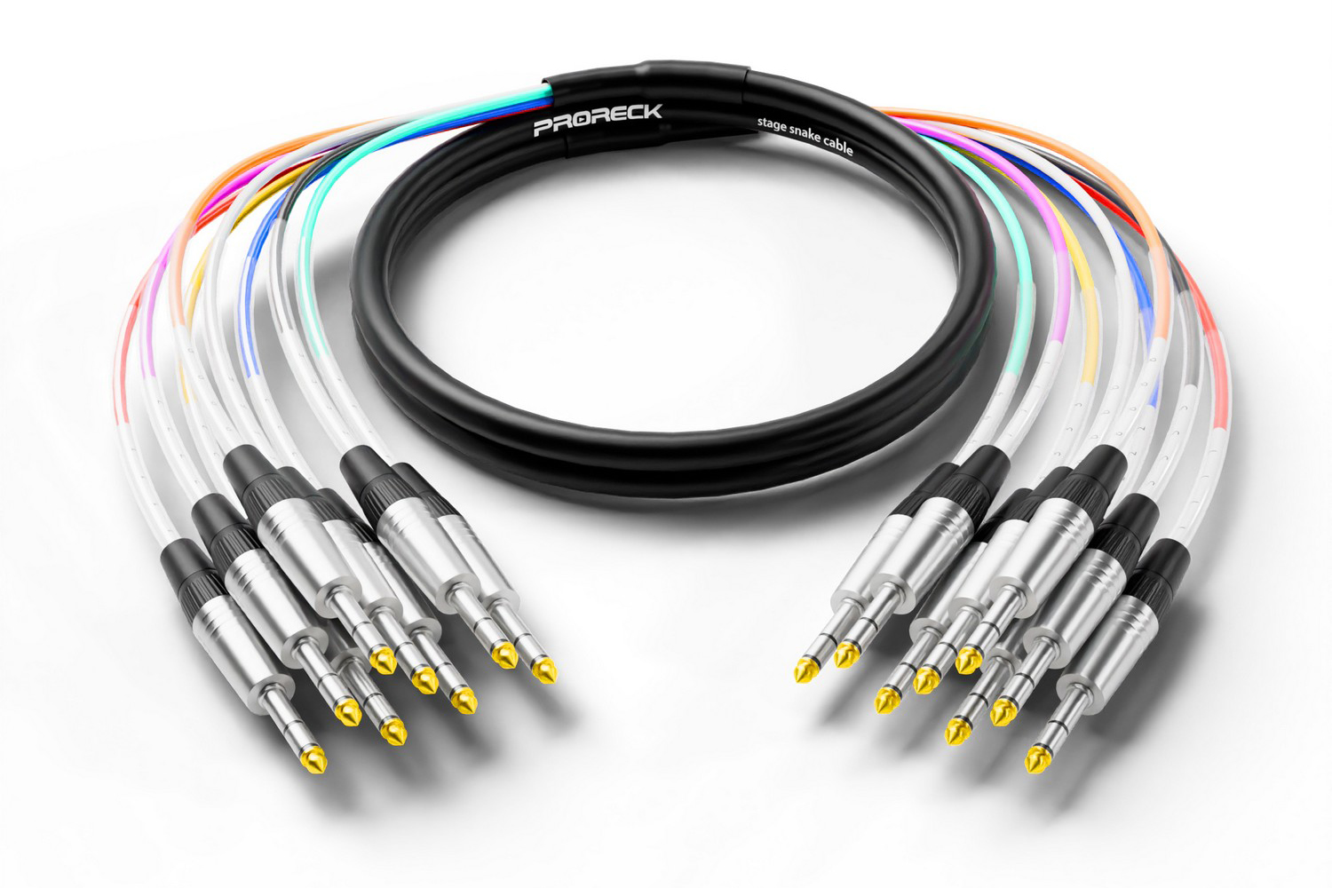 PRORECK 10ft 8-channel TRS to TRS audio cable overview