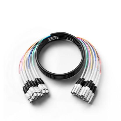 PRORECK 15ft 8-Channel XLR to XLR Cable | PR-XLR/XLR-8*15 | Main view of PRORECK 15ft 8-channel XLR to XLR cable showing bundled connectors