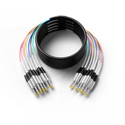 PRORECK 25ft 8-channel TRS audio cable complete view