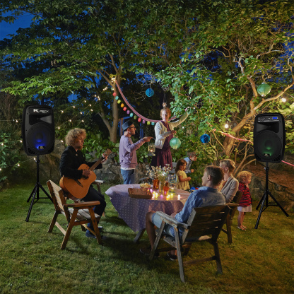 PRORECK Powerful 12-inch DJ speaker with crystal-clear sound, wireless connectivity—perfect for DJs, parties