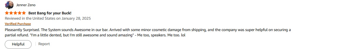 PRORECK Club 6000 bar sound system review, including customer service support after minor shipping damage.