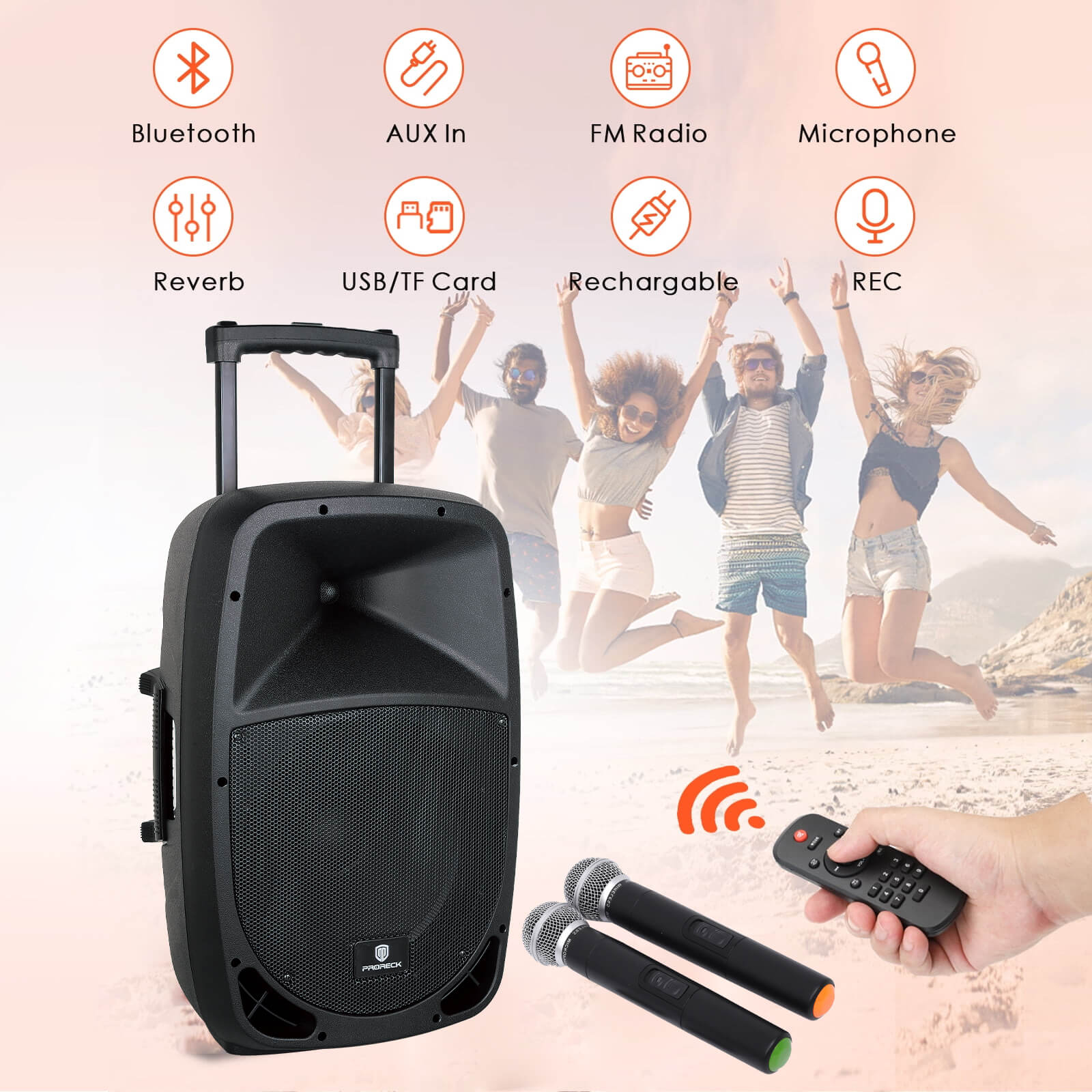 PRORECK Freedom 12 | 12" PA Speakers|Party speaker Bluetooth