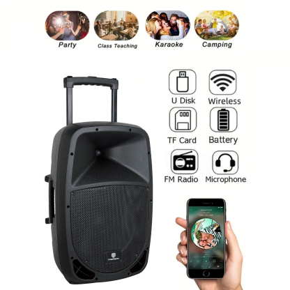 PRORECK Freedom 15 | Portable 15-Inch Powered Speaker Subwoofer Wireless/Bluetooth