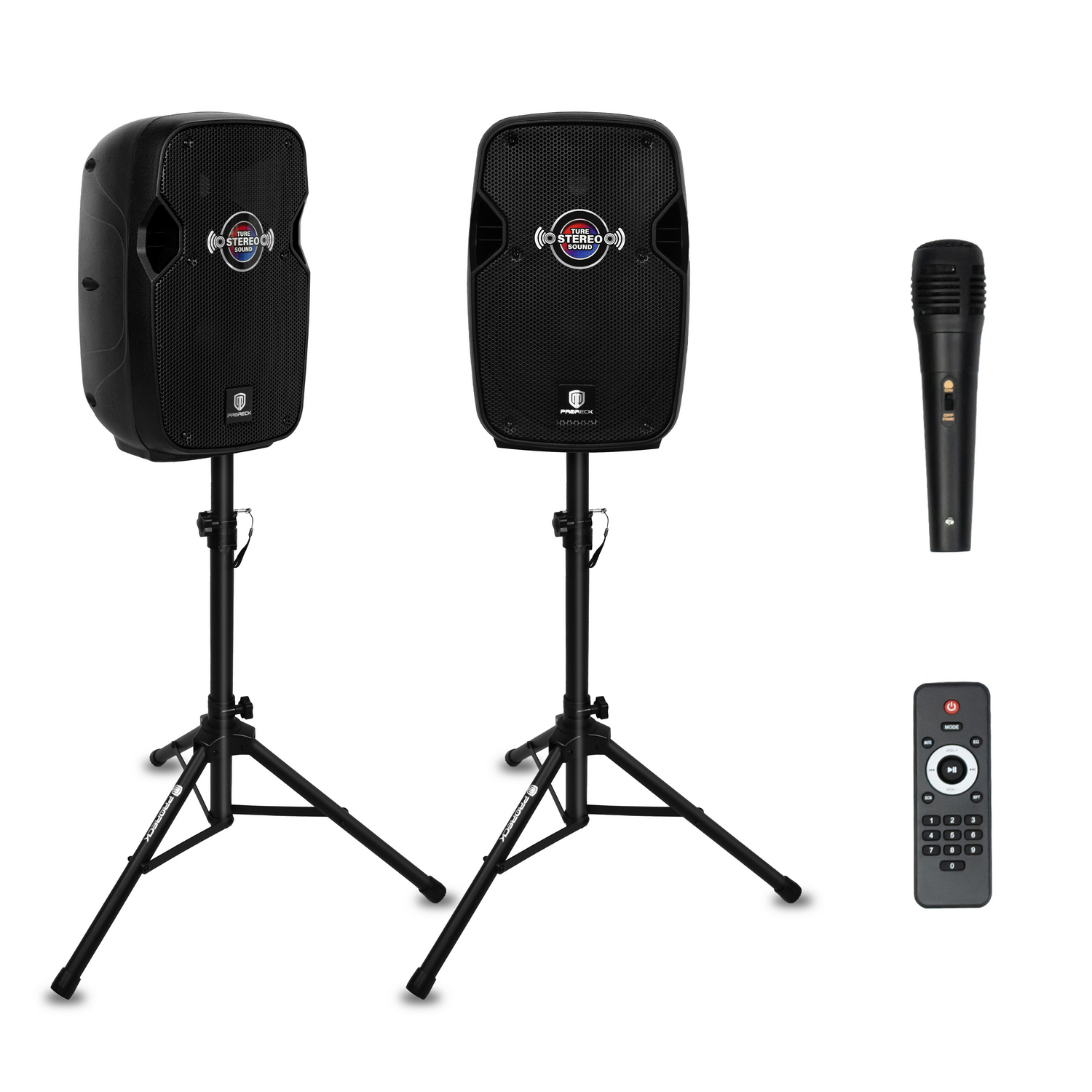 PRORECK IMPACT 10 – 800W Portable PA System with 10” Powered Speakers for DJs & Events