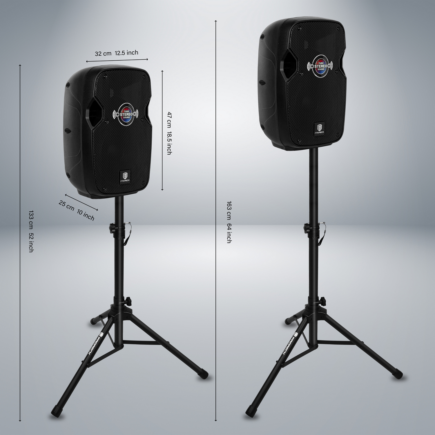 PRORECK IMPACT 10 – PA Speakers size