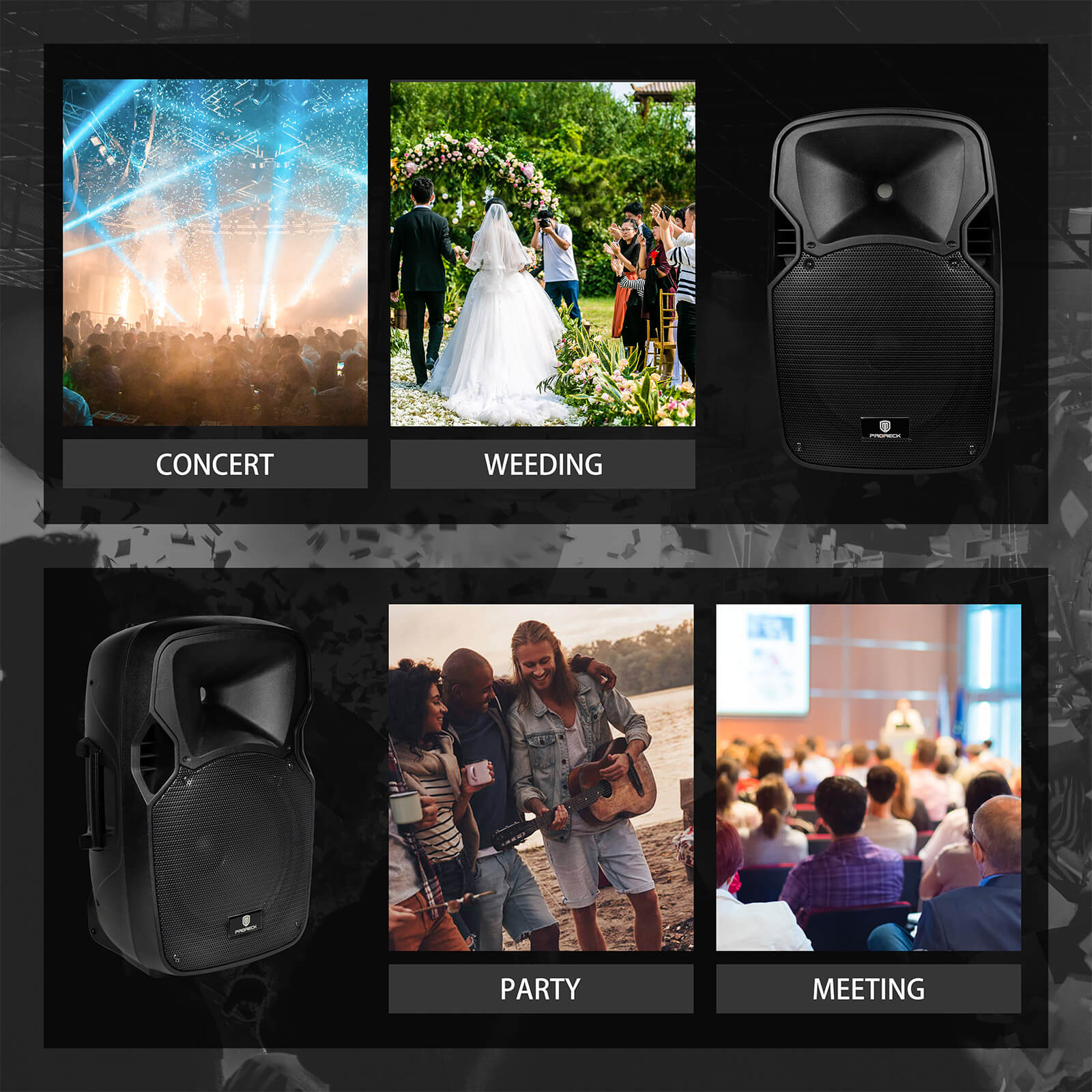 Proreck Party 12 | Powered PA Speakers Party Speaker|12-Inch 450 Watts Bluetooth Speaker