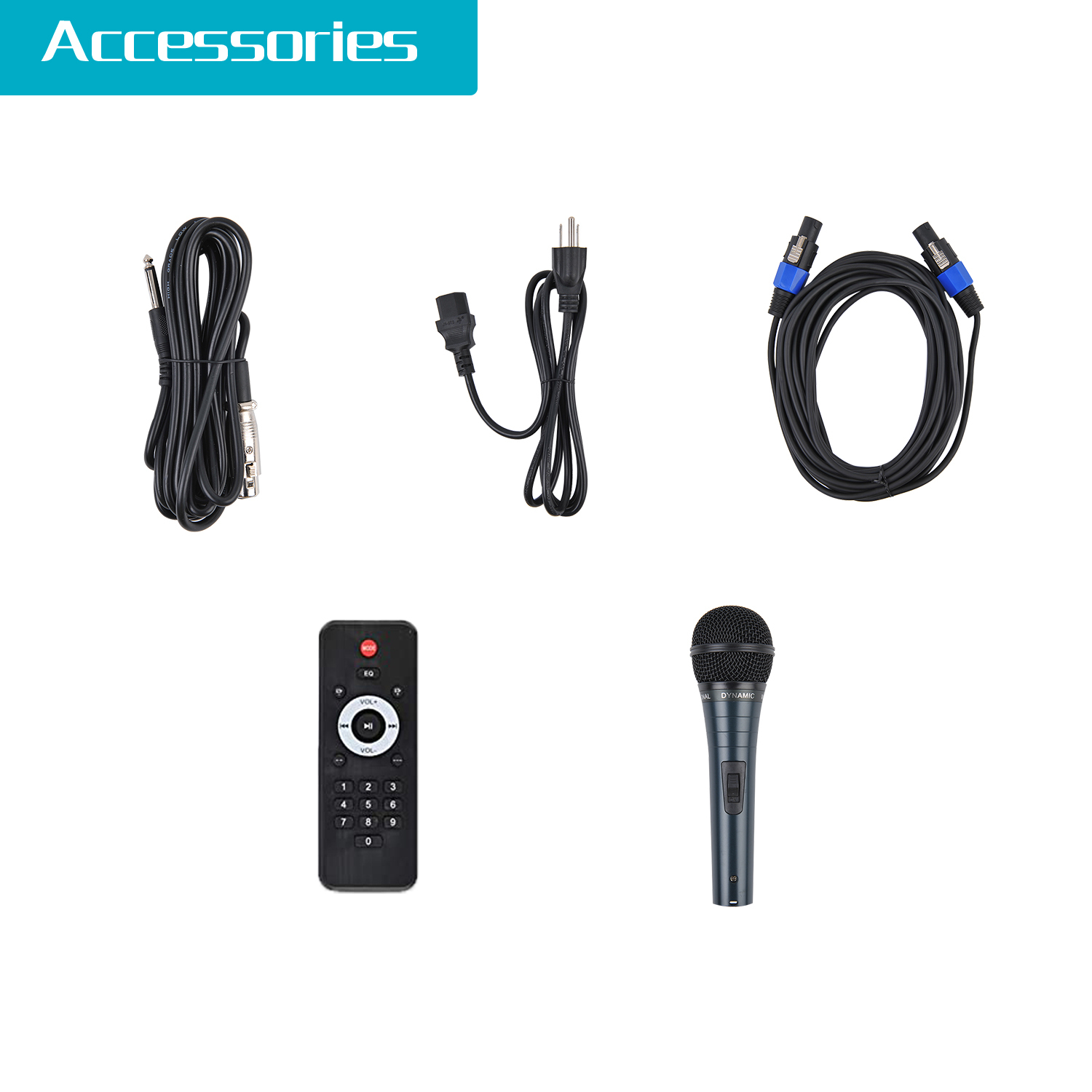 PRORECK Party 15 | Portable 15-Inch 2000 Watt Powered PA Speaker System