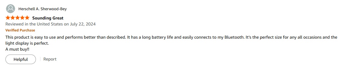 PRORECK PARTY15 review mentioning easy setup, Bluetooth connection, long battery life, and built-in light display for any occasion.
