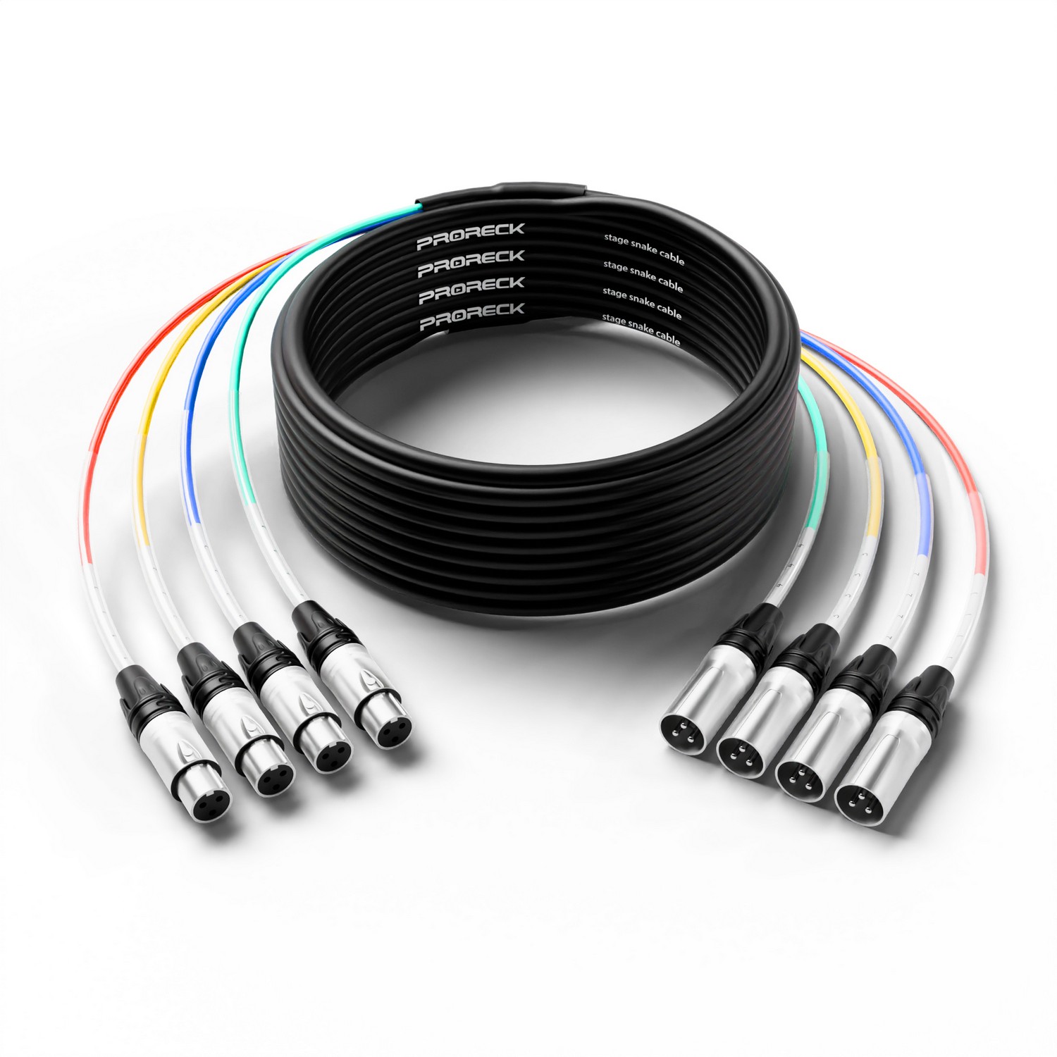 PRORECK PR-XLR XLR-4x50 50ft 4 channel XLR male to female audio cable main view