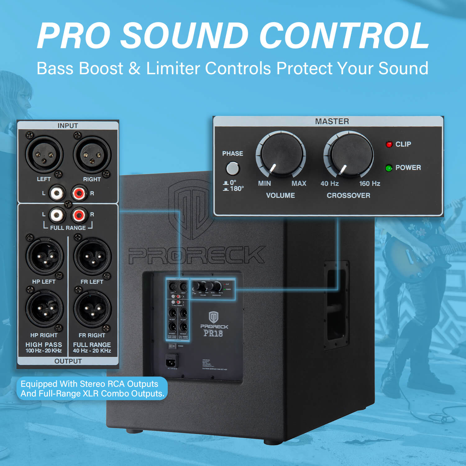 PRORECK PR-18 | 18 inch PA Subwoofer Powered 3000W|One Subwoofer