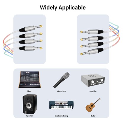 Pro audio setup using multiple TRS cables in studio environment