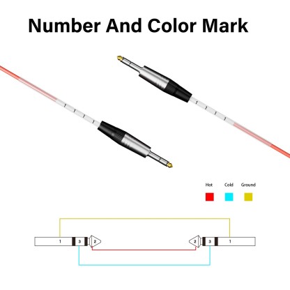 PRORECK 15ft TRS to TRS Cable | 1/4" Balanced Stereo Audio Cable (4-head)